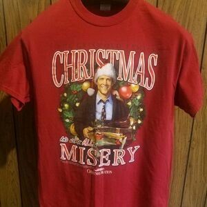 Christmas Vacation Were All In Misery Shirt Medium Chevy Chase Griswolds Red